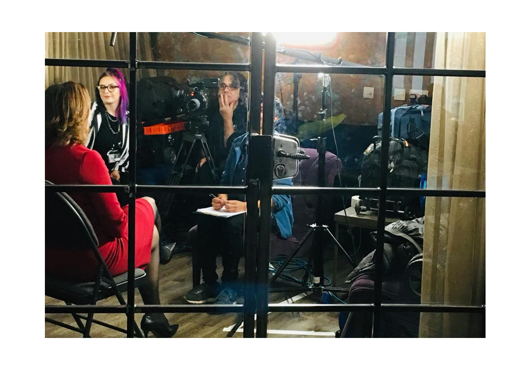 Image of Jacqueline Winstanley being interviewed