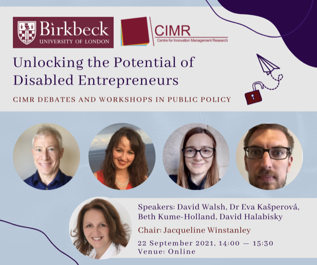 Jacqueline Winstanley Chairs Birkbeck CIMR Debate on Unlocking the Potential of Disabled Entrepreneurs